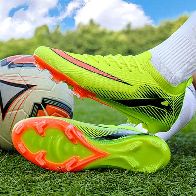 New Men Soccer Shoes FG Non-Slip Soccer Cleats Football Boots Training Shoes Long Spikes Ultralight Outdoor Drop Shipping
