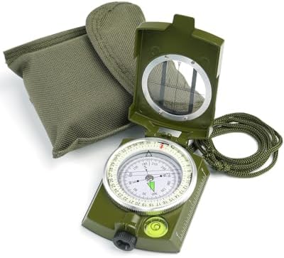 Sportneer Waterproof Scout Compass for Backpacking Camping Hiking Map Navigation and Survival Aluminum Case армия зеленый
