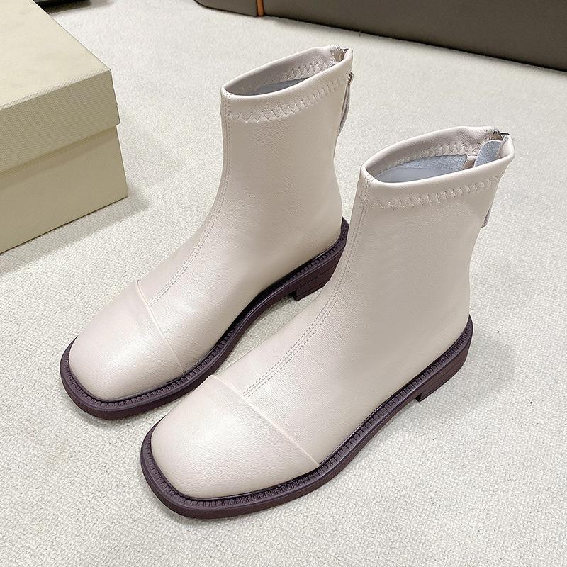 

Свободные Женские Ботинки из Мягкой Кожи Мягкая Эластичная Подошва Не Устают Ноги Теплые Дышащие Увеличение Роста Модные Удобные Ботинки Мартин 35