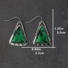 Vintage Asymmetric Water Drop Earrings Jewelry Green Pattern Flower Metal Declaration Earrings Accessories