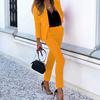 Women's Dressy 2 Piece Business Set Long Sleeve Blazer And Pencil Pant Set Casual Office Work Outfit