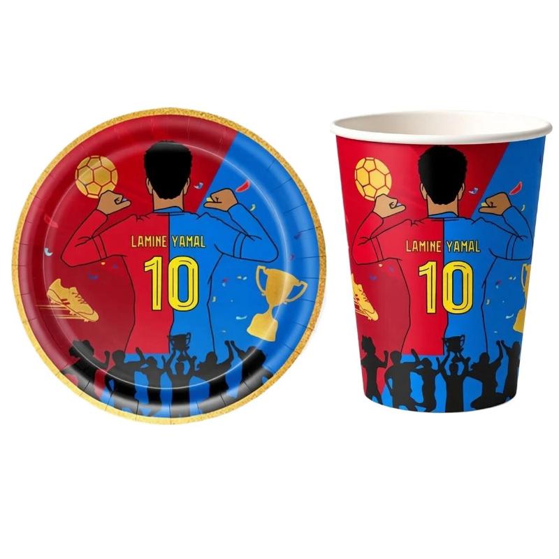 2026 YamalFußball Party Geschirr Pappbecher Teller Tischdecke Hintergrund Fußballpartys Zubehör