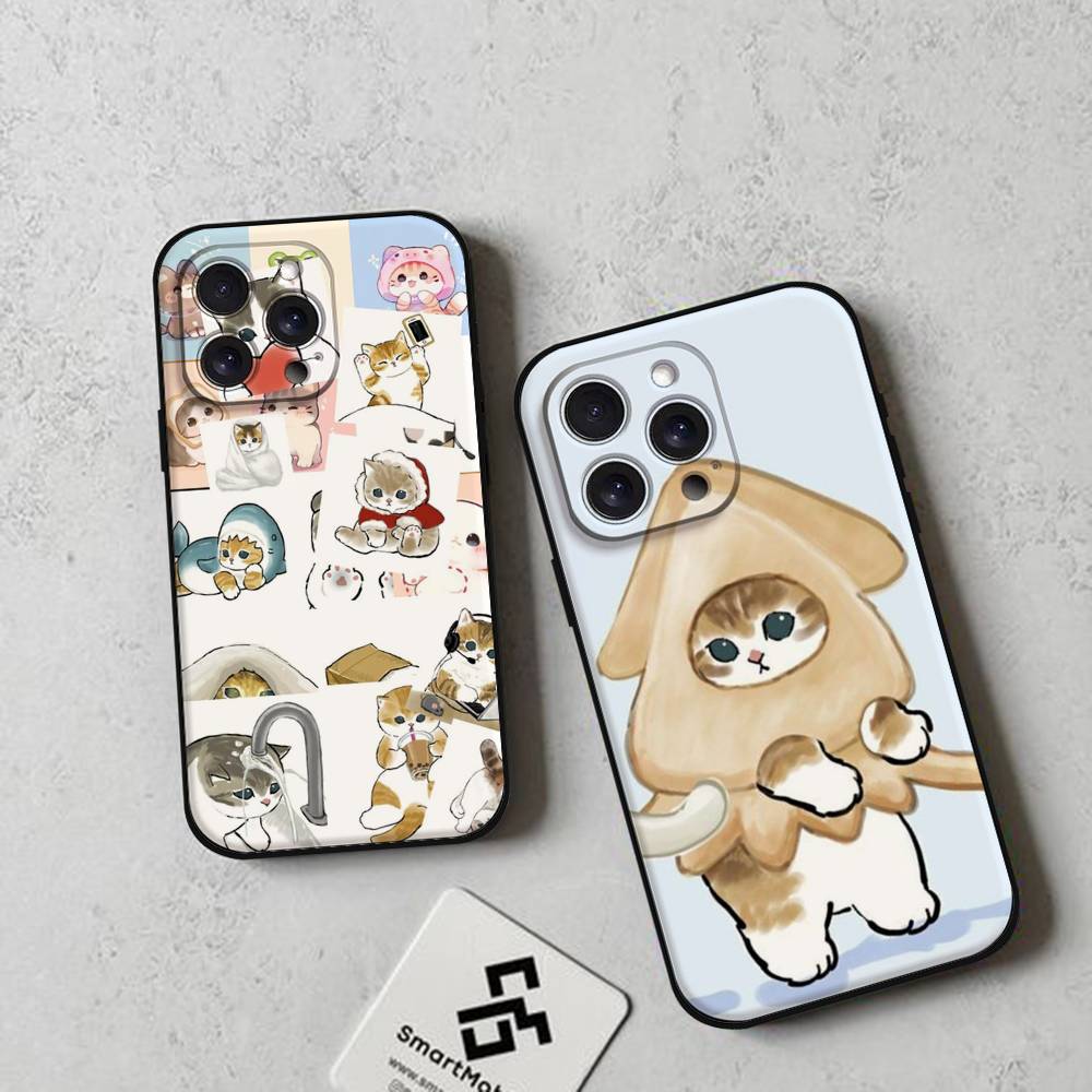 Funny Cartoon Cat Phone Case For IPhone 17 16 15 14 13 12 11 PRO MAX PLUS Mini TPU Soft To Skin-friendly Case