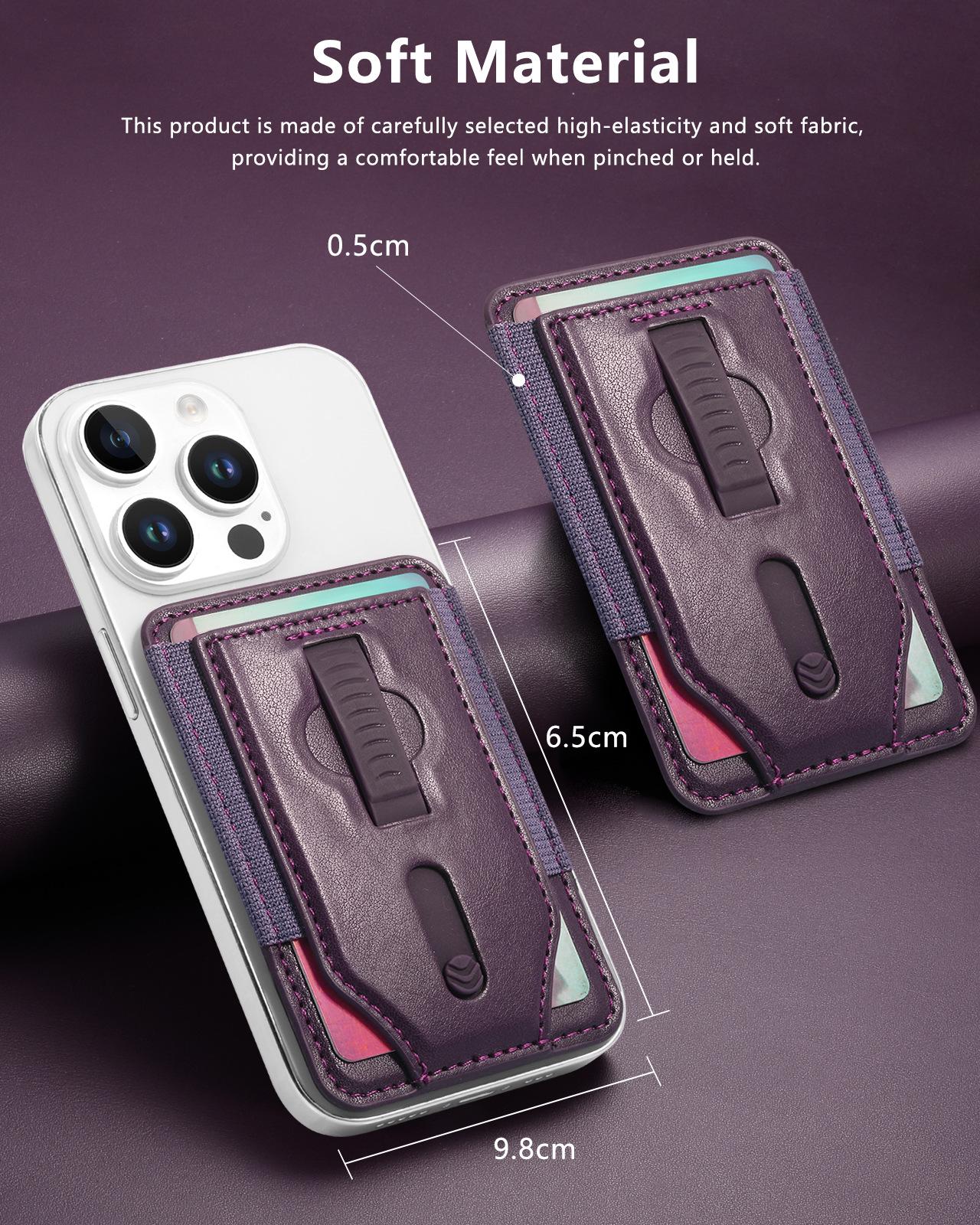 

iPhone 17 Magsafe Magnetic Silicone Case with Card Holder & Anti-drop Wrist Strap 9.8x6.5x0.5cm фиолетовый
