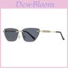 No Frame Cat Eye Sunglasses With Gradient Lenses For Summer Outdoor Activities