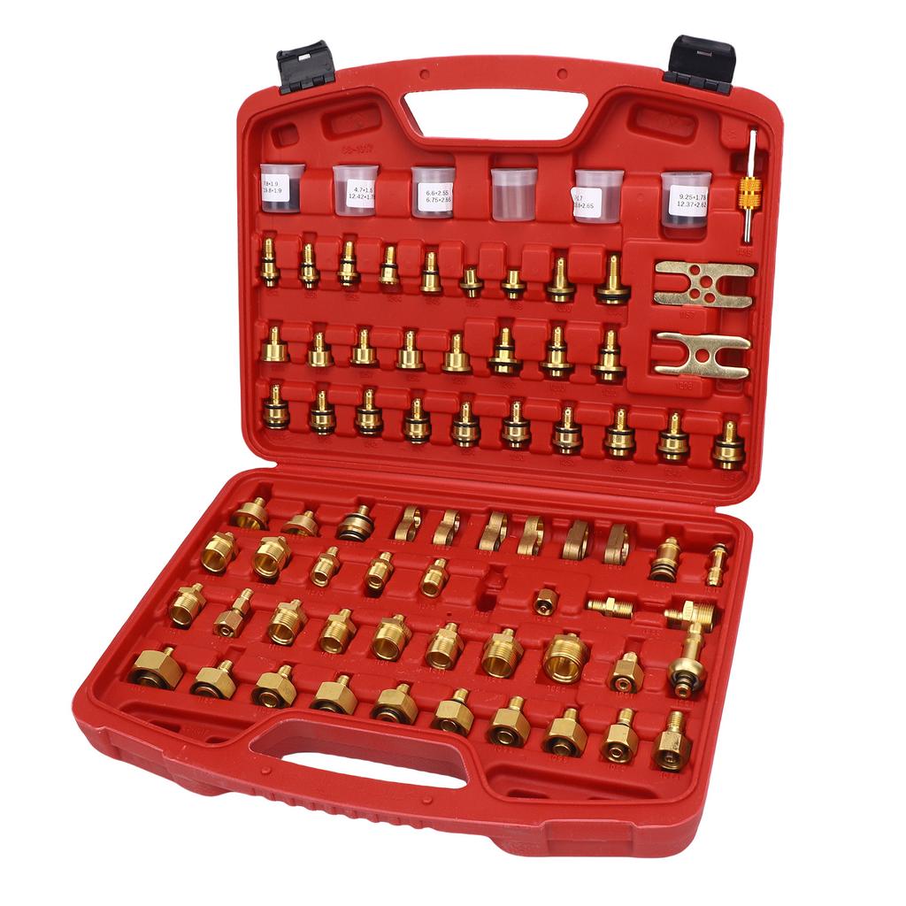 Automotive Air Conditioning Leak Test Kit Brass AC Leak Detection Tool Connector Repair Kit for Car Truck Auto AC