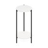 Furinno Besi Series High Side Table with Steel Legs, 2 Tiers, White/Black [Officially Imported from Japan] 23079WHBK