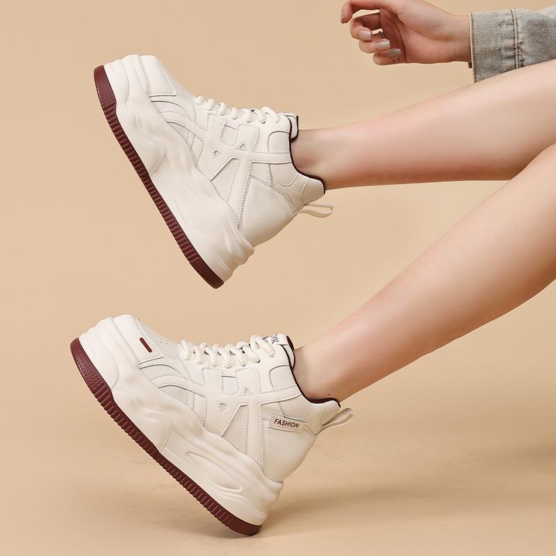 Inner heightening thick-soled casual little white shoes high-top autumn and winter new Ouruo dynamic wind shoes women's shoes are versatile
