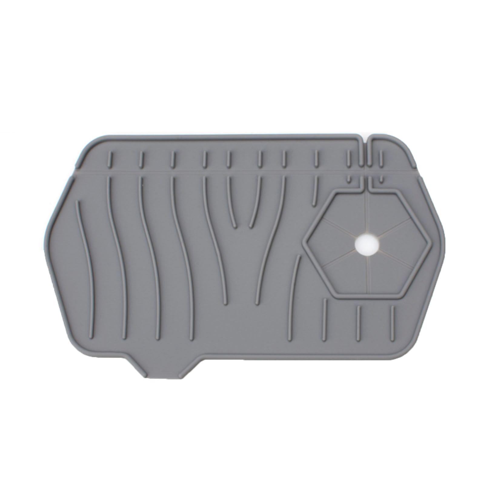 

Kitchen Sink Splash Guard Foldable Non Slip Silicone Faucet Mat Handle Drip Catcher Tray for Bathroom Gray серый