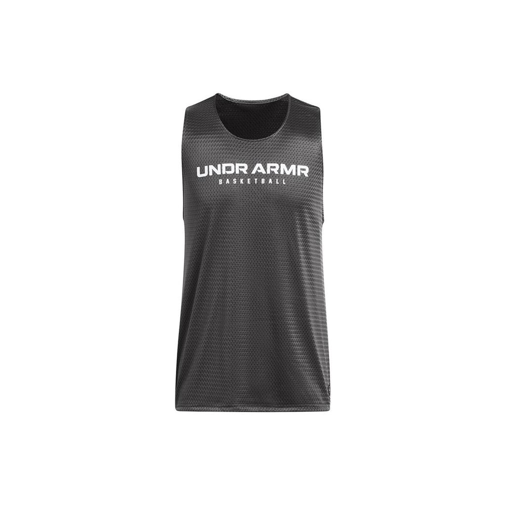 Under Armour Baseline Letter Print Crew Neck Sleeveless Vest Men Tops Dark-Gray 1386059-025