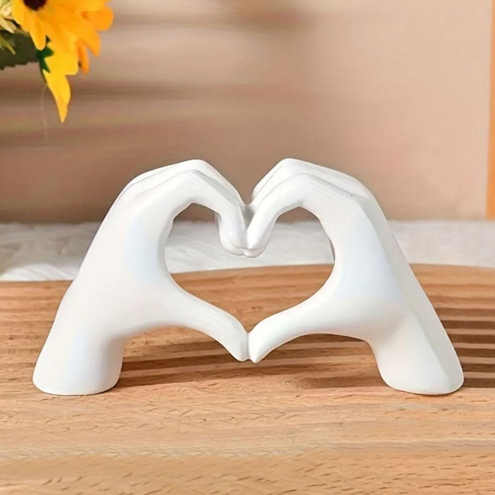 Love Gesture Resin Statues Sculptures Desktop Ornament Sculpture Figurines Simple Art Crafts Office Home Decoration Holiday Gift