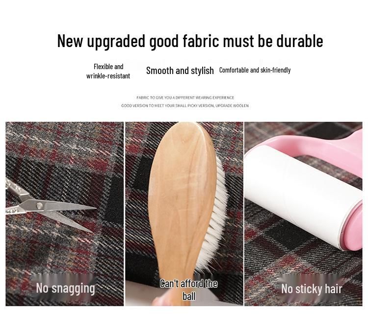 Women's Autumn 2026 Plaid Wool High-Waist Wide-Leg Floor-Length Pants