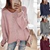 New Women Fashion Autumn Winter V-Neck Long Sleeve Sweater Loose Stitching Knitwear Knitted Pullover Sweater Plus Size