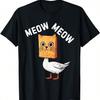 Goose In Cat Mask Funny Meow Meme Cat Men Women S T-Shirt