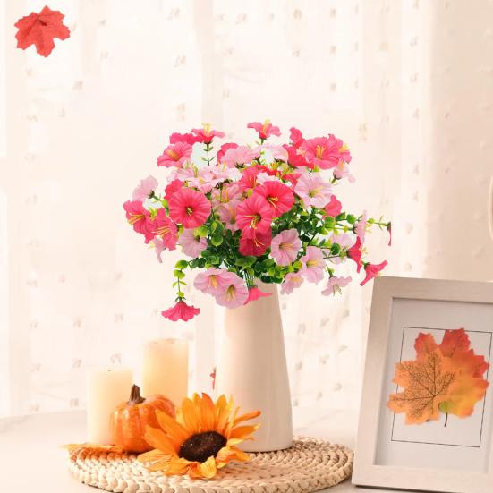 Artificial Morning Glory Bunch Reusable Faux Flowers Bundle Realistic Fake Morning Glory Blooms