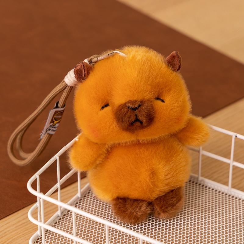 Kawaii Zoo Animal Plush Cute Toy Doll Keychain Set Penguin Red Panda Elephant Capybara Ultra Soft Bag Charm