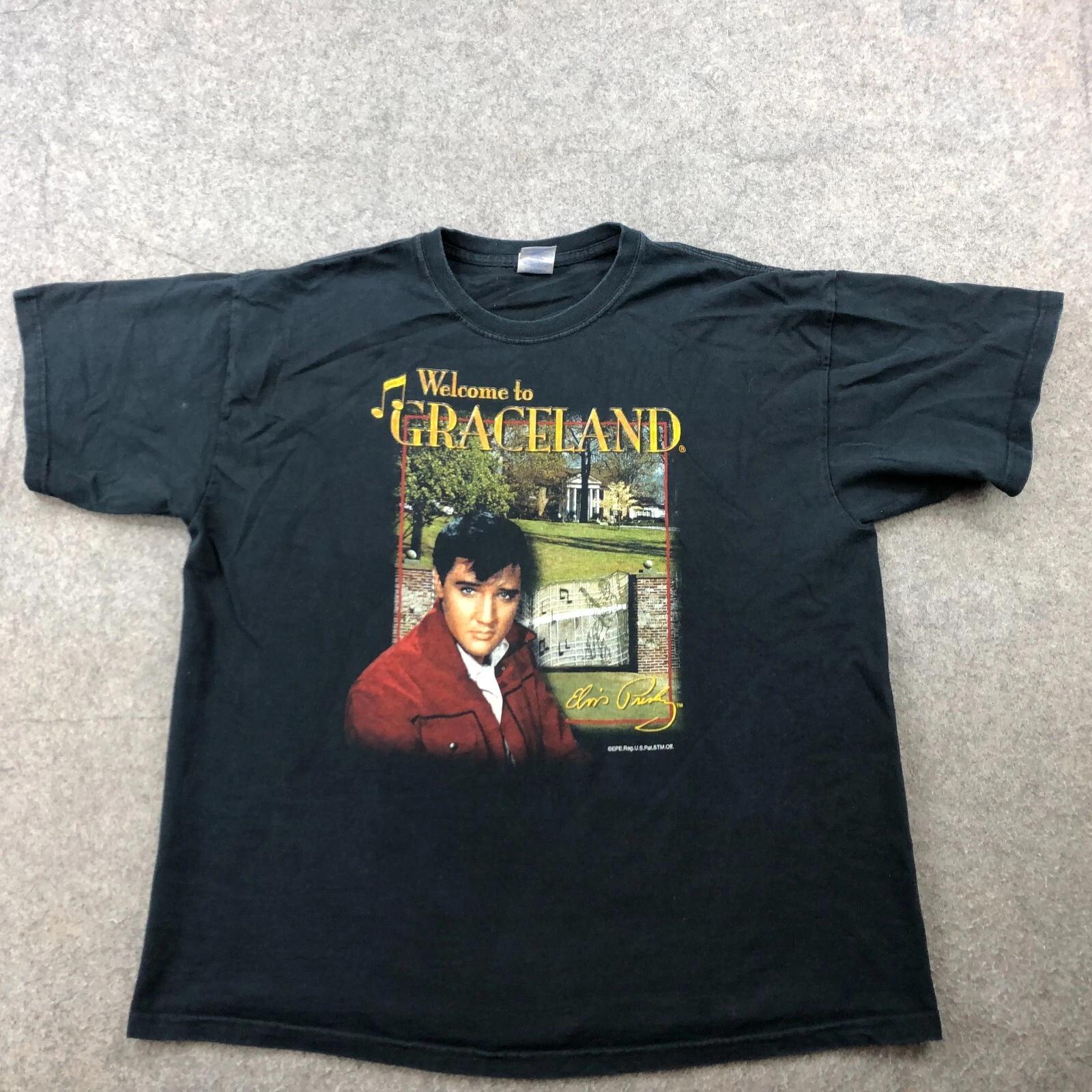 Vintage Elvis Presley Shirt Mens XL Black Motorcycle Graphic Crewneck Graceland M