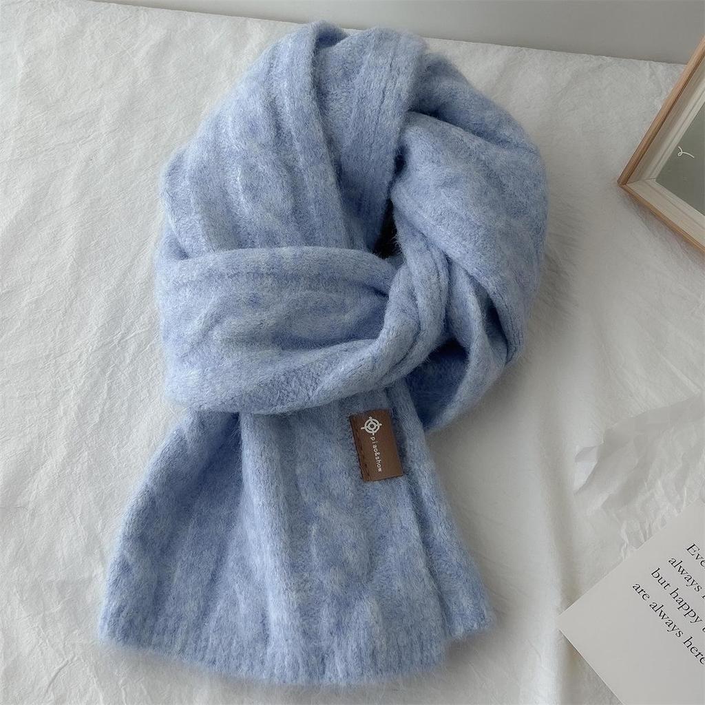 Korean Retro Pattern Wool Blend Scarf - Warm, All-Match, Unisex Winter Neckwear