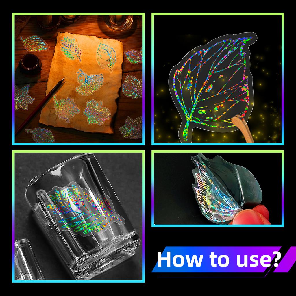 50 Laser Blätter Aufkleber Garnelenhaut Neues Produkt Stream Aufkleber Retro Guka Laser Aufkleber