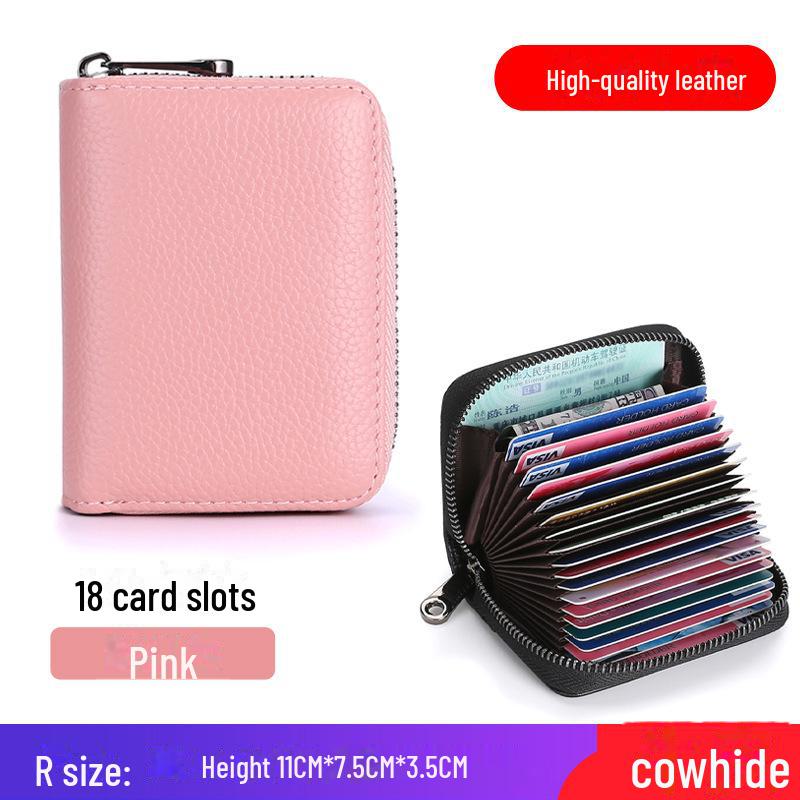 

Мужской ультратонкий держатель карт из натуральной кожи с защитой от кражи, защита от размагничивания, большая вместимость, компактный дизайн для женщин