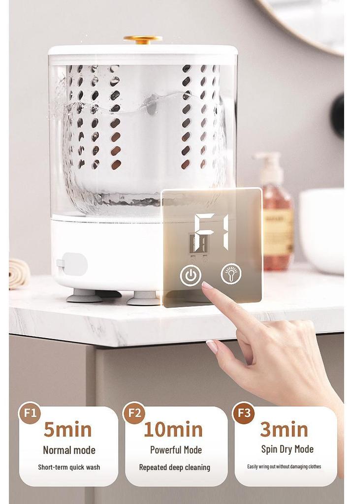 Compact Fully Automatic Washer-Dryer Combo with Blue Light Sterilization, Hand Wash Simulation for Underwear, Panties, and Socks, Large Capacity