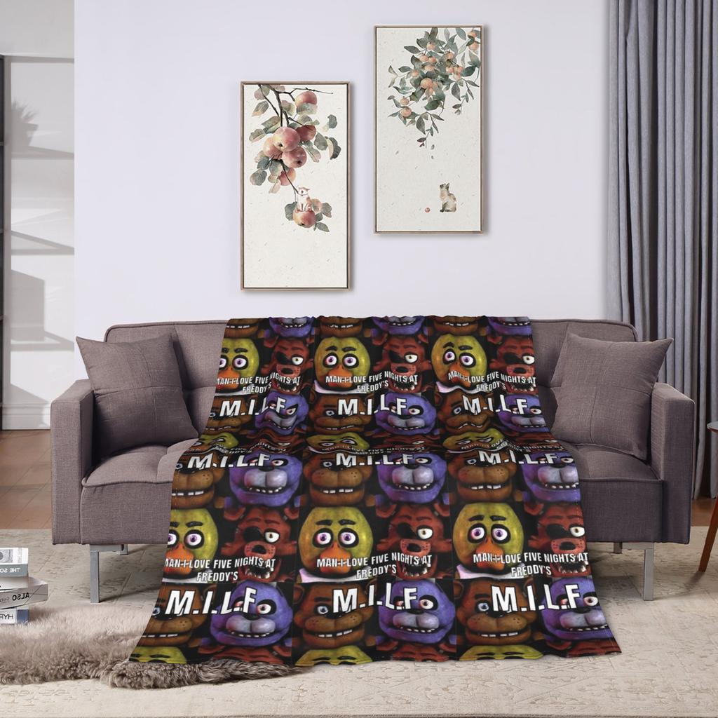 FNAF At Freddys Blanket Fleece Spring Autumn Multi-function Ultra-Soft Throw Blanket for Sofa Travel Bedding Throws