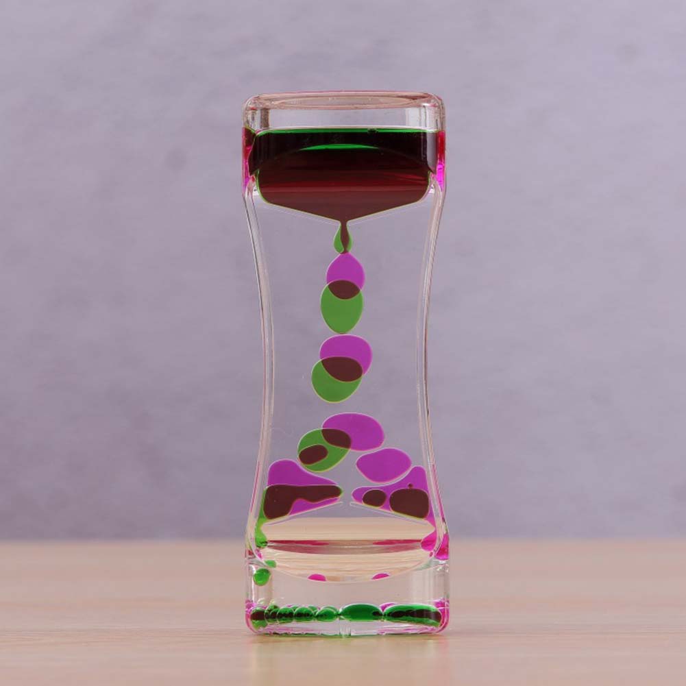 Double Color Sand Hourglasses Colorful Liquid Timer Anxiety Relief Liquid Motion Timer Bubble Timer Oil Hourglass Home Decor