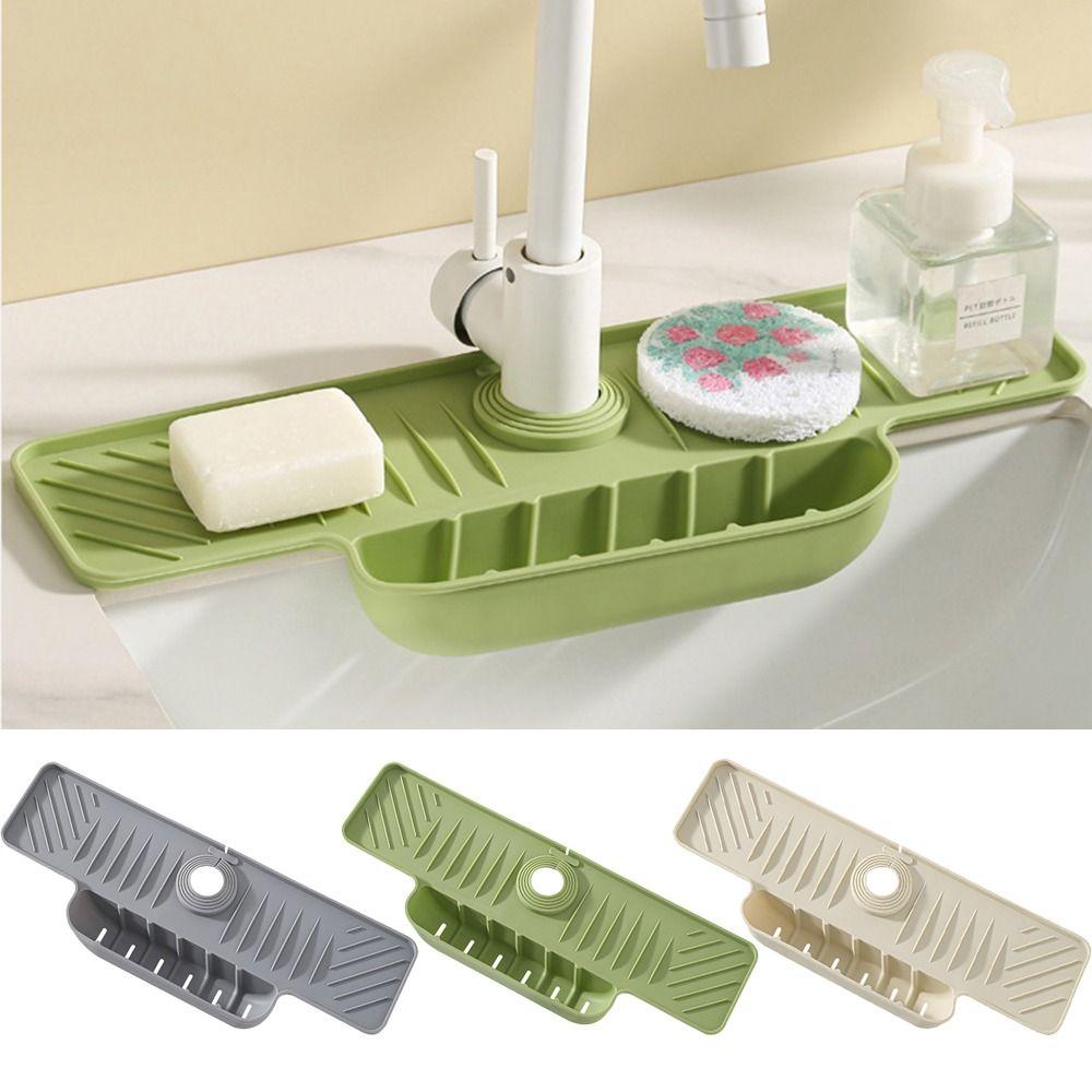 Quick Dry Silicone Water-draining Mat Non Slip Water Drip Catcher  Countertop Protection