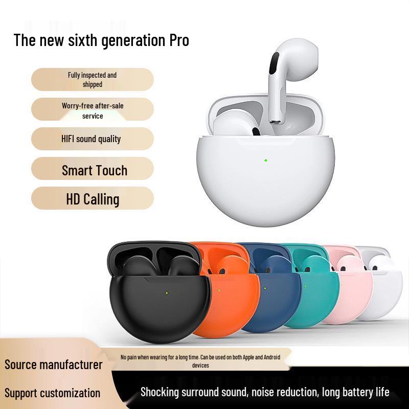 Pro6 J6 Bluetooth Headset: Touch Control, Noise Reduction, Wireless Stereo, Pro4 Sports TWS Headset.