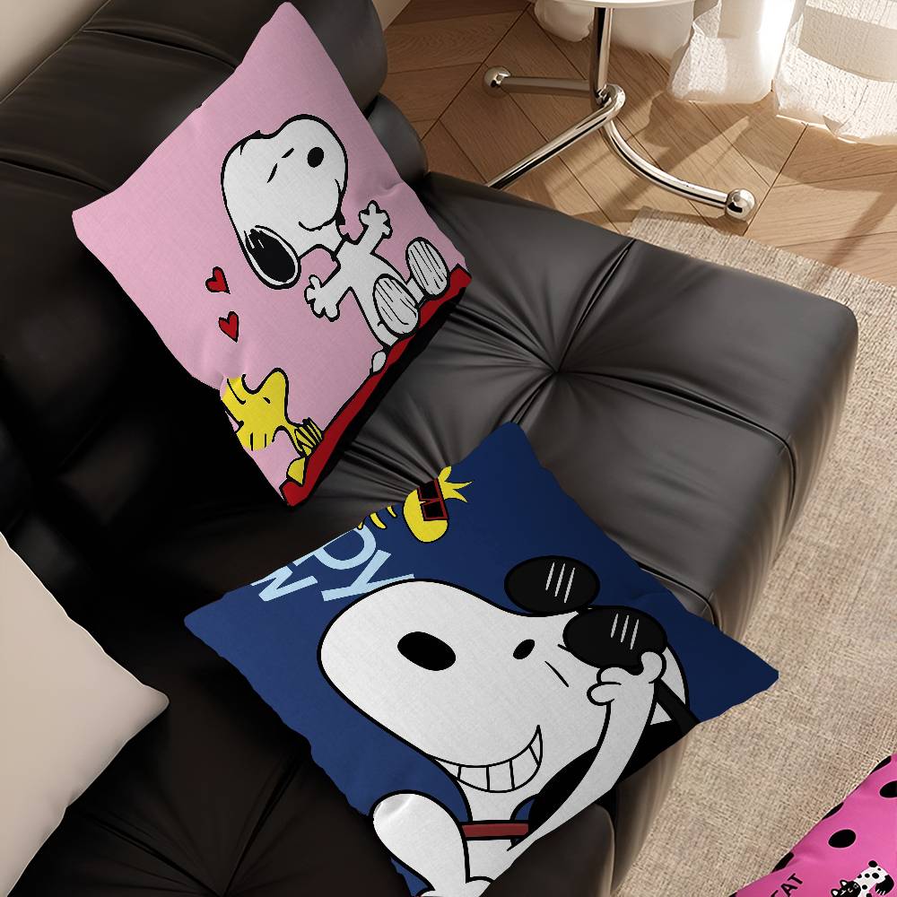 Cartoon S-Snoopy Maple Design Cushion Cover Happy Autumn Harvest Decor Holiday Decorati Pillow Cover