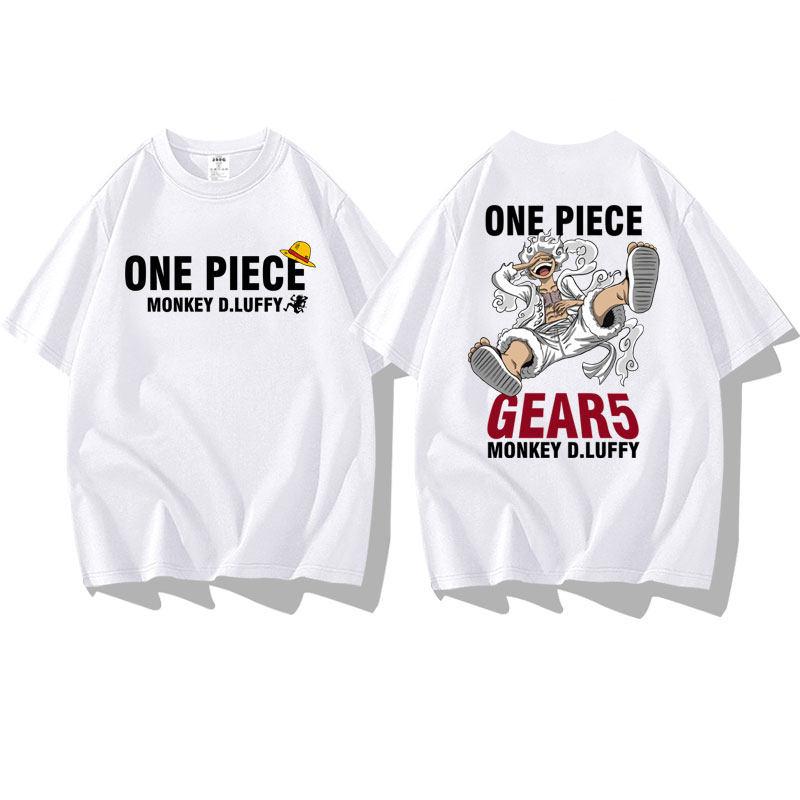 One Piece Anime Print Peripheral Sun God Nika 5th Gear Luffy Mens and Womens Shortsleeved Tshirts Halfsleeved Tshirts
