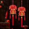 Red Fu Character Hanging Pendants with Tassels Chinese New Year Decor  Living Room Door