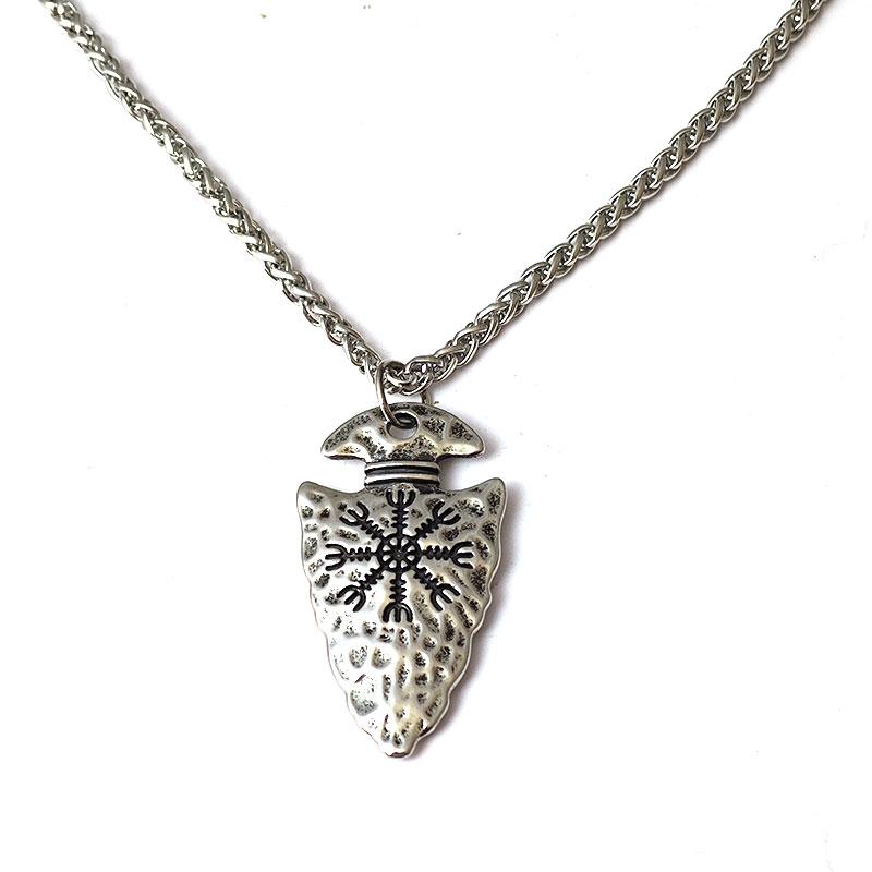 Viking Pirate Spear Pendant Necklace Retro Punk Hip-Hop Trendy Fashion Jewelry Party Accessories