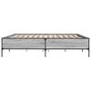 Bed Frame Grey Sonoma 200 X 200 Cm Particleboard and Metal
