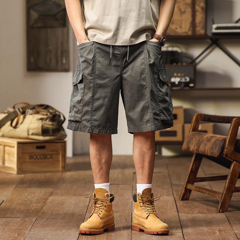 Sommer neue Arbeitskleidung Shorts Herrenhose lässige lockere Herrenhose japanische Retro Herrenkleidung Mehrzweck-Taschen Arbeitskleidung Shorts