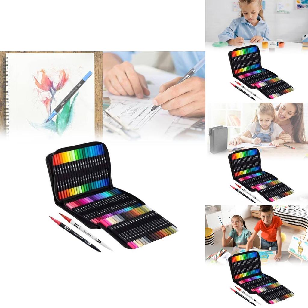 Premium 120 Color Dual Head Watercolor Brush Pens Washable Safe For Children Art Projects