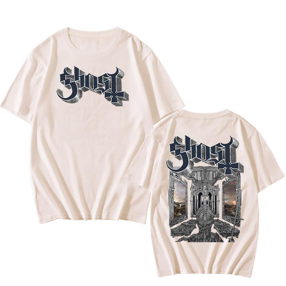 Skeletá Album 2025 New T-shirt Ghost Band Satanized Printing Tshirt Heavy Mental Fashion Summer T Shirt Grunge Hip Hop Tees Male