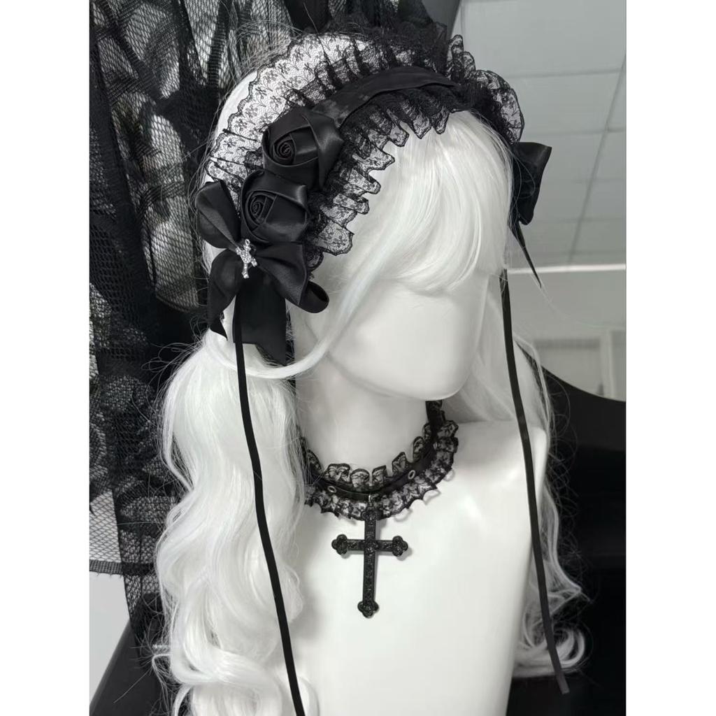 Hair Accessories Rose Hair Bands Goth Woman Accesories Girls Item Headband Woman Lace Women's Accessories Hair Band for Women
