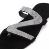 Damen Sandalen Sommer Strand Flacher Mund Strasssteine Mode Rom Damen Party Bequemer Leichter Schuh