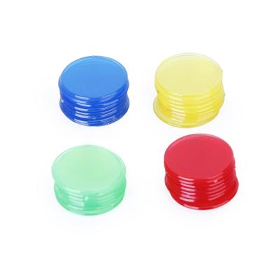 100pcs Clear Blue / Clear Green / Clear Yellow / Clear Red  Plastic Bingo Chips 3/4 Inch (1.9 Cm)