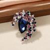 Vintage Crystal Glass Brooch French Rhinestone Flower Men's Blazer Pin Banquet Clothing Corsage Accessories