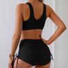 Women's Swimming Suit Two Pieces Solid Color Bathing Suit Sexy Biquinis
