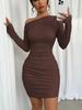 European Autumn & Winter One-Shoulder Bodycon Dress for Women