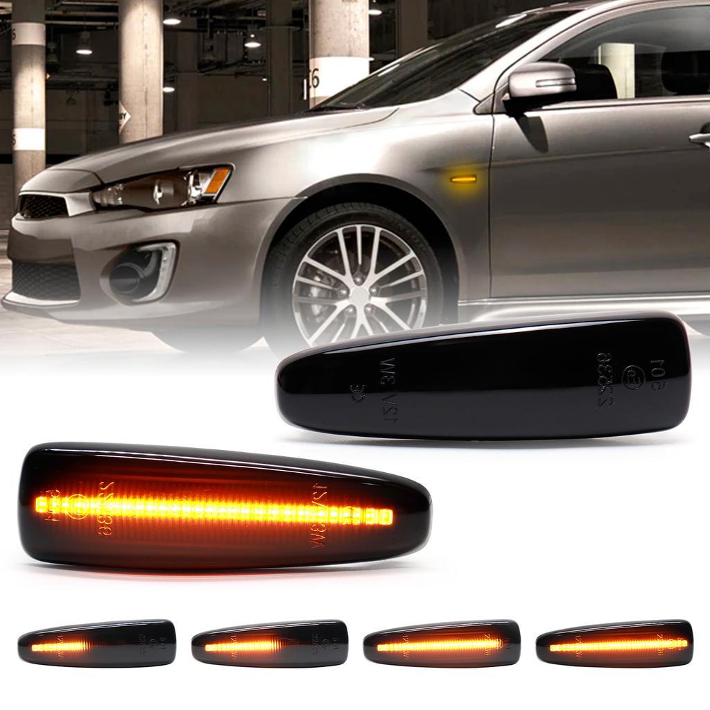 Super LED Dynamic Sequential Side Marker Turn Signal Lights for Mitsubishi Lancer Evolution X Triton 5W Blinker Indicator New