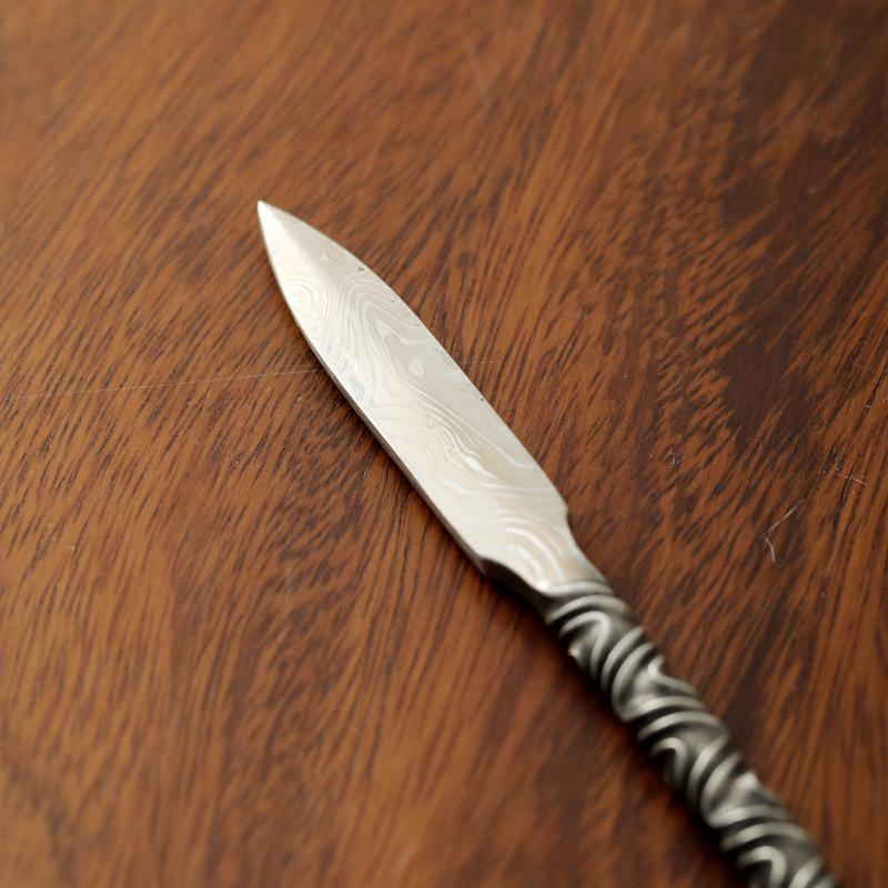 304 tea knife Damascus pattern handmade Pu'er tea needle pry tea tool tea cake tea cone tea set accessories