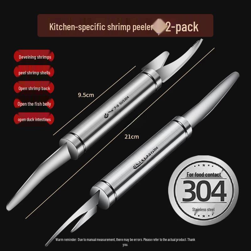 Stainless Steel Shrimp Line & Shell Peeler – 2-in-1 Back Opener & Remover Knife for Home Use