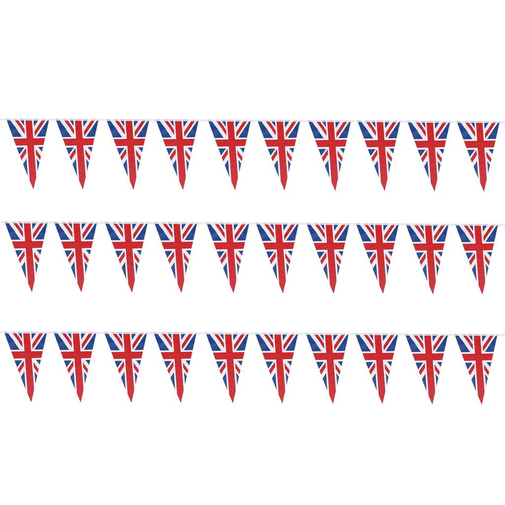 Union Bunting Flag Union Triangular with 30 Flags 33ft British Street Party Decorations
