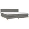 3130458 vidaXL Divan Bed with Mattress Dark Grey 200x200cm Fabric