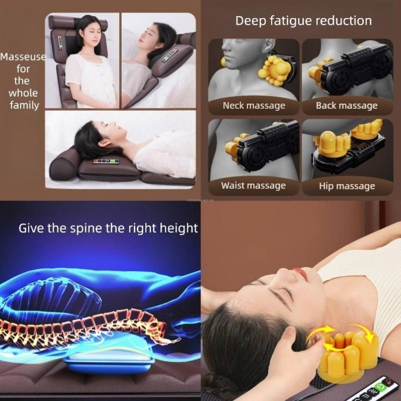 10 Vibration Motors Massage Heating Pad Full Body Massager Cushion Neck Back Waist Legs Compress Kneading Massage Mat