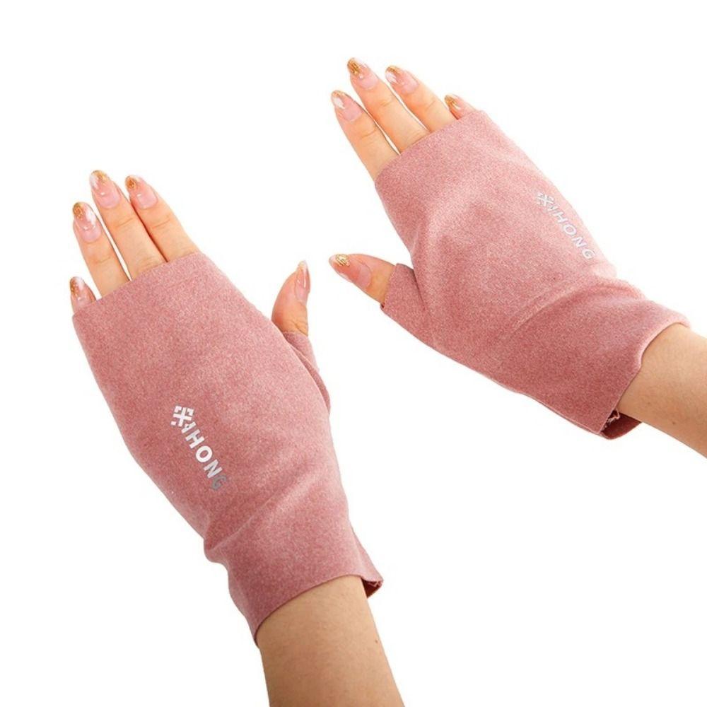 1 Pair Solid Color Wool Fingerless Gloves Women Open Finger Mittens New Nail Art Glove